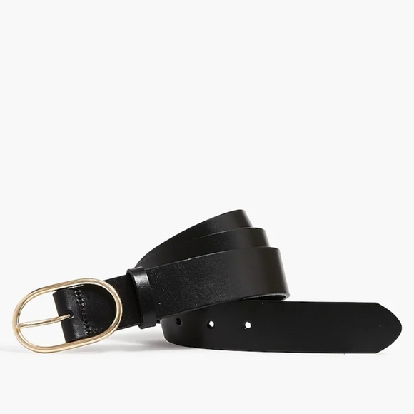 New! J. Crew Oval Buckle Leather Belt - Picture 1 of 10